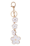 Giftale Women's Flower Bag Charms White Enameled Keychain Purse Accessories,#526-1D