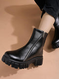 Shoetopia Casual Side Chain Detailed Black Boots For Women & Girls /Eu36,Black,3,B0DJ8QH8H7