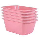Wash Basins - Rectangular Plastic Hospital Bedside Soaking Tub [5 Pack] Small 7 Quart Graduated Bucket - Portable Washbasin for 