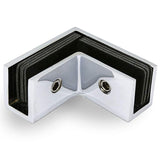 Square 90 Degree Brass Glass to Glass Clamp Sleeve Over Shower Door Glass Clamp for 5/16 to 1/2 (8 to 12 mm) Glass Thickness (Mi