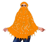 Viraaji Women Cotton Face Cover Scarf | Bandhani Printed Long Scarf Cum Mask | Breathable Lightweight Sun Protection Riding & Tr