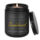 MOASITN Sandalwood Scented Candles for Home| Leather,Sandalwood,Amber Scented Soy Candle| Handmade Longlasting Aromatherapy Cand