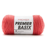 Premier Yarns Basix, Solid Worsted Yarn, Made of Acrylic, Ideal Yarn for Crocheting and Knitting, Salmon, 359 Yards