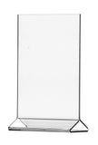 Marketing Holders 6 Pack Menu Sign Holder Ad Display Holder 5.5 x 8.5 Inch Double Sided Half Sheet Flier Clear Acrylic Table Men