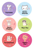 Yellow Nuts Personalized Name Stickers Kids School 40 Pcs Waterproof Labels School Stationary Books Laptop Tumbler Pencil Box Ta