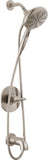 Delta Faucet Nicoli 14 Series SingleHandle Tub and Shower Trim Kit, Brushed Nickel Shower Faucet with 6Spray Hand Held Shower 
