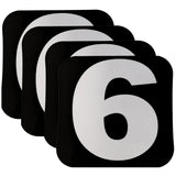 Spy Spot Mailbox Number Stickers White 3.5 x 3.5 (Number 6, Pack of 4) Reflective Mailbox Numbers for Outside, Vinyl, Waterproof