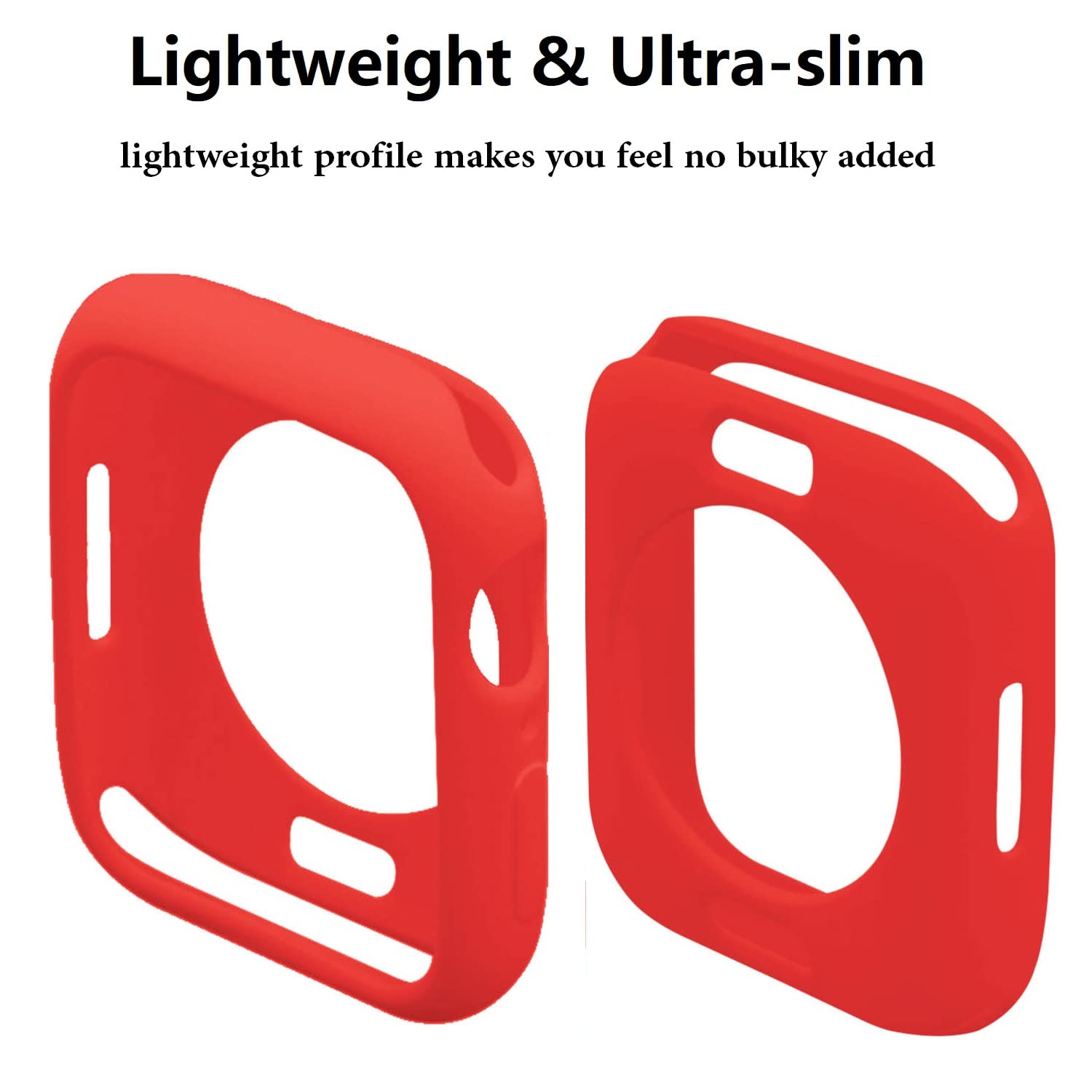 Hontao Ultra Thin Soft TPU Shockproof Bumper Case for iWatch Apple Watch Series 10 Red 42mm