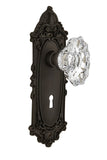 Nostalgic Warehouse Victorian Plate with Keyhole Chateau Knob, Privacy - 2.75, Oil-Rubbed Bronze