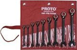9 pc BLK Chrome Reversible Combo Ratchet Wrench Set Spline