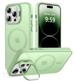 VoBoEo Magnetic Case for iPhone 14 Pro Max with Kickstand, Compatible with Magsafe, Built-in Camera Stash Stand, Miligary Protec