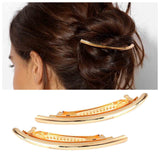 Yheakne Tube Bar Hair Clip Barrette Gold Tube Hair Barrette Clamp Minimal Metal Hair Barrette Clips Decorative Hair Accessories 