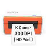 K COMER Thermal Label Printer 300DPI,4x6 Shipping Label Printer for Package,Desktop Label Maker Compatible with Amazon, Etsy, US
