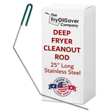 25inch Deep Fryer Cleanout Rod Angled Shaped & Declogger Goofer Commercial Kitchen Tool Drain Unclogger & Cleaner Rust Resist