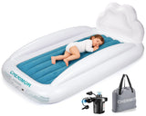 CHERIMOR Toddler Air Mattress with Electric Pump, Inflatable Toddler Travel Bed with Safety Sides, Portable Kids Blow Up Mattres