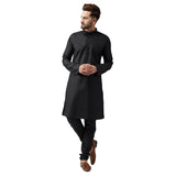 Sojanya (Since 1958 Men'S Black Cotton Kurta Churidar Pyjama Set Size M