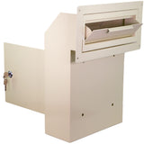 Pochar Door Drop Box for Mail, Rent, Deposit, and Night Key - Through The Door Locking Steel Mailbox with Rear Access (Light Gra