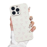 Faneiy for iPhone 13 Pro Case Cute Bow Aesthetic Women Girly Fashion Protective Phone Case Bowknot Pink