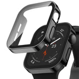 Adepoy 2 Pack Hard Case Compatible with Apple Watch 40mm Series 6 SE Series 5 Series 4 with Tempered Glass Screen Protector, Bla
