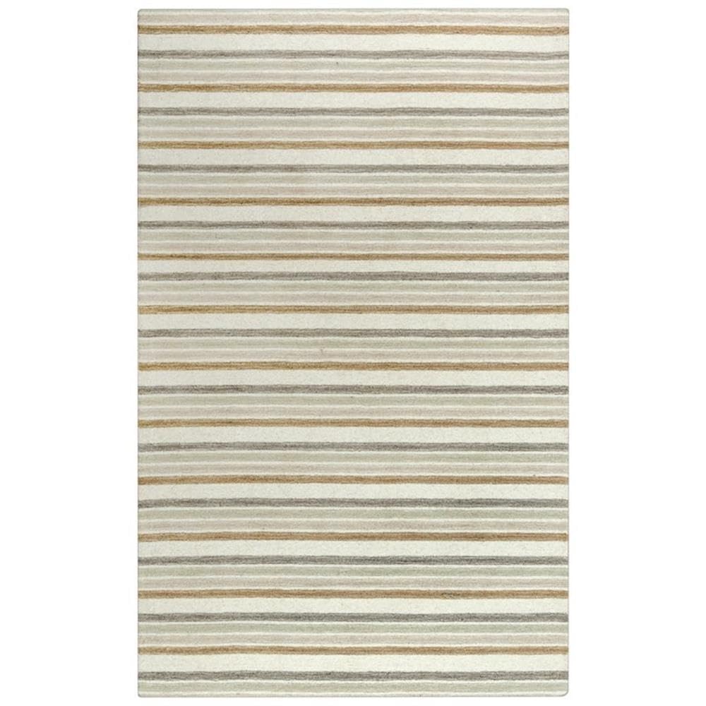 Alora Decor Rivera 7'9' X 9'9' Stripe Ivory/Beige/Brown Hand-Tufted Area Rug