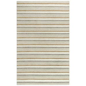 Alora Decor Rivera 7'9' X 9'9' Stripe Ivory/Beige/Brown Hand-Tufted Area Rug
