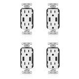 Leviton R02T56320BW 15 Amp White USB & Receptacle Combination Outlet