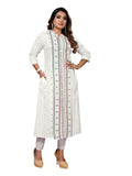 rangita Off White Rayon Calf Length Printed A-Line Kurti | Kurta for Women_XL