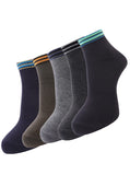 Dollar Socks For Men Solid Ankle Length Cotton Socks, Free Size, Pack Of 5 (Multicoloured)