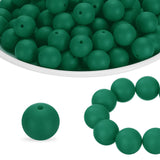 HARFINGTON 180Pcs Silicone Beads 9mm Round Rubber Focal Beads Bulk for Pens Keychain Bracelet Necklace DIY Crafts Making, Deep G