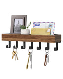 Key Holder Wall Mount Adhesive Magnetic - Hanging Key Hooks with Mail Organizer Tray for Wallet House - Keys Hanger Rack with Sh