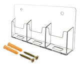 Marketing Holders 2 Pack Wall Business Card Holder with Hanging Hardware for 2 x 3.5 Vertical Gift Cards Clear Acrylic 3 Slot 