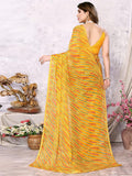Satrani Womens Pure Chiffon Saree (3218S218N_Turmeric Yellow & Multi6)