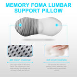 Lumbar Support Pillow - Memory Foam for Low Back Pain Relief, Ergonomic Streamline Car Seat, Office Chair, Recliner and Bed (Upg