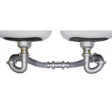 Snappy Trap Special Double Kitchen Sink Drain Kit with Flexible P Trap, Ideal for Sinks with Limited Vertical Space, Easy No Too