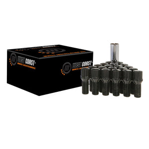 West Coast Wheel Accessories 14X1.5 Conical Spline Lug Bolt 27Mm 5 Lug Install Kit Black