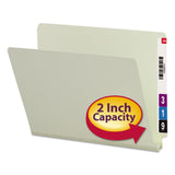 Smead 26210 Heavy Duty Folders End Tab Two Inch Expansion Letter Gray Green 25/Box