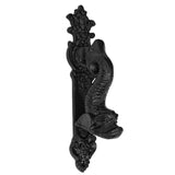 Mystic Colonial Black Powder Coated Door Knocker - Handcrafted Antique Cast Iron Front Door Knocker with Embellished Vintage Des