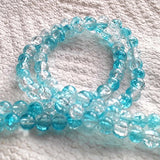 Beadingstation Strand of 140 Pcs 2-Tone Crackle Glass Round Beads 6mm (Lt Blue)