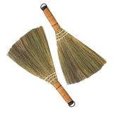 LIFKOME 2Pcs Indoor Grass Broom Whisk Broom Thai Handle Broomstick Sweeping Cleaning Tool Asian Handmade Craft Broom for Home Ki