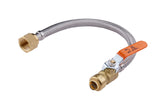 EFIELD 18 Inch Push-fit Valve Flexible Water Heater Connector, 1/2 inch x 3/4 inch FIP, Push-to-Connect, Copper, Pex, CPVC, Brai