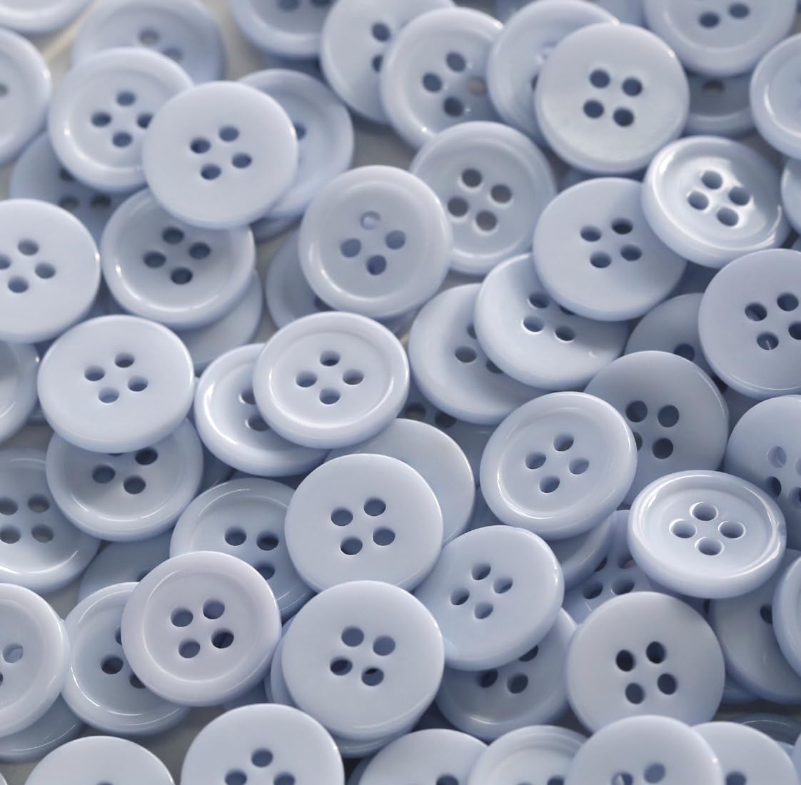 GANSSIA 300pcs 1/2 Inch (12.5mm) Small Size Round 4 Holes Buttons Light Blue Color Button for Sewing Clothing or DIY Crafts Proj