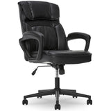 Serta Hannah Microfiber Office Chair with Headrest Pillow, Adjustable Ergonomic with Lumbar Support, Soft Fabric, Bonded Leather