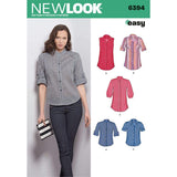 New Look Sewing Pattern UN6394A Autumn Collection Misses Button Front Tops Sewing Patterns, A (81012141618)