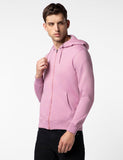 Fyltr Men'S Casual Zip-Up Hoodie With Drawstring Detail - Utility Pockets | Full Zipper | Casual Winterwear For Men Peony Pink,Peony Pink,Peony Pink,L