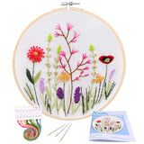 Kissbuty Full Range Of Embroidery Starter Kit With Pattern, Cross Stitch Kit Including Embroidery Fabric With Floral Pattern, Ba