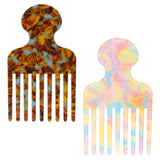 2pcs Wide Tooth Hair Pick Comb for Curly Hair, 4.72in Smooth Detangling Lifting Comb Styling Tool for Men Women Thick Long Hairs