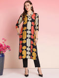 Anni Designer Women'S Rayon Blend Straight Printed Kurta With Pant (Surdas Black-Vks01_Xl_Black_X-Large),Black,XL,,,