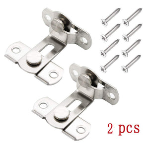 (2 pcs) The 90 Door Buckle Bolt barn Door Lock Right Angle Bending Latch hasp Toilet Doors and Windows