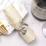 Joyindecor Gingko Leaf Napkin Rings - Set of 6 Metal Fall Leaves Napkin Holders for Wedding Party and Daily Use, a Beautiful com