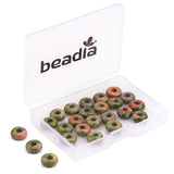 BEADIA Natural Unakite Rondelle Stone with Large Hole (4mm) Loose Semi Gemstone Beads for Jewelry Making 10mmx4mm 24pcs